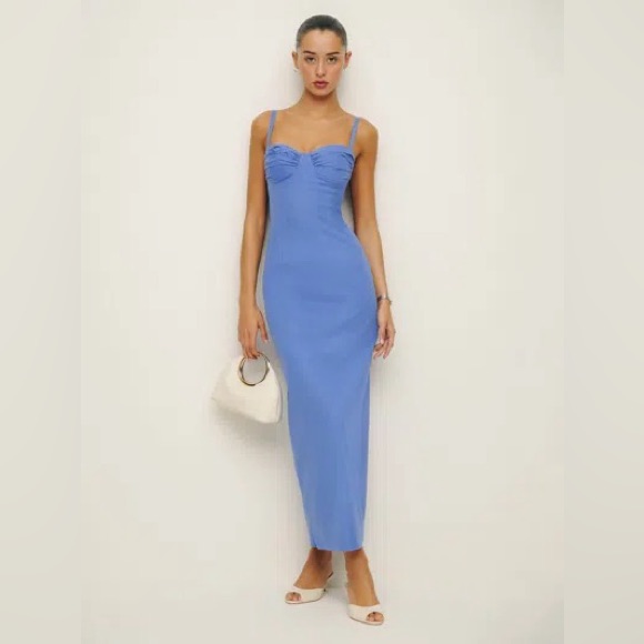 Reformation Stormi Blue Midi Dress